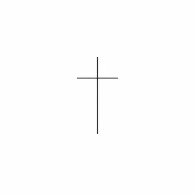 Tatouage croix minimaliste : une toute petite croix faite de deux traits fins