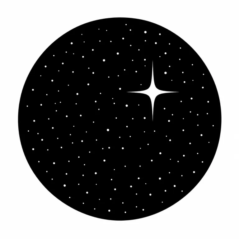 Tatouage étoile blackwork : un disque noir où des étoiles apparaissent en réserve, comme un ciel de nuit