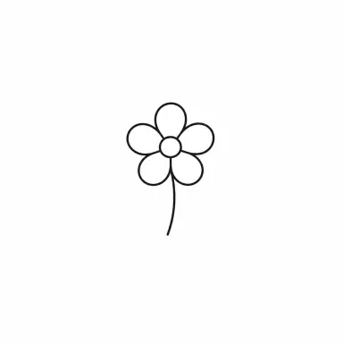 Tatouage fleur minimaliste : une petite marguerite à cinq pétales tracée en quelques traits