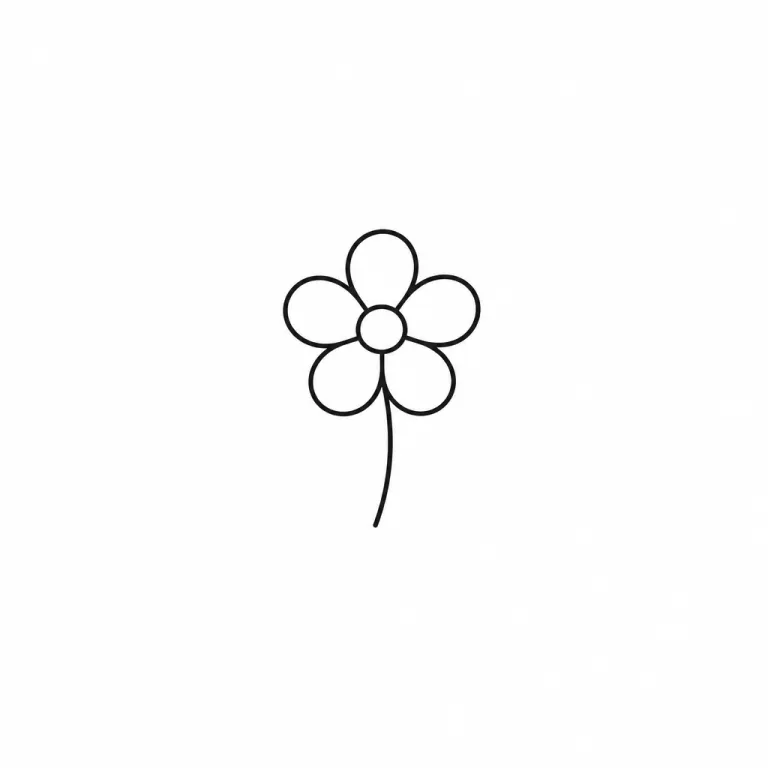 Tatouage fleur minimaliste : une petite marguerite à cinq pétales tracée en quelques traits